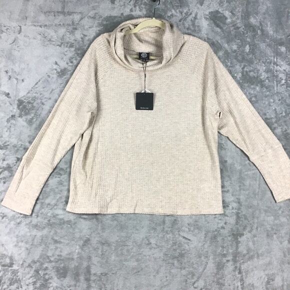 Bobeau Women's Medium Cowl Neck Waffle Knit Pullover Top Brown Heather NWOT - Picture 8 of 13